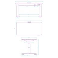 Dětský pracovní stůl, elektricky nastavitelná výška, 120X60 cm, 55-81 cm, PULSAR, bílý, ULTRADESK