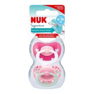 Šidítko NUK Signature 6-18m 2ks holka 6-18 m