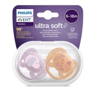 Šidítko Avent Ultrasoft Premium zvířátka 6-18 m 2ks holčička 6-18 m