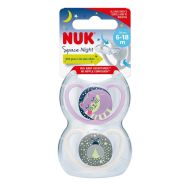 Šidítko NUK Happy Nights 6-18m 2ks/BOX holka 6-18 m