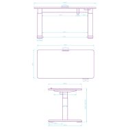 Dětský pracovní stůl, elektricky nastavitelná výška, 120X60 cm, 55-81 cm, PULSAR, černý, ULTRADESK