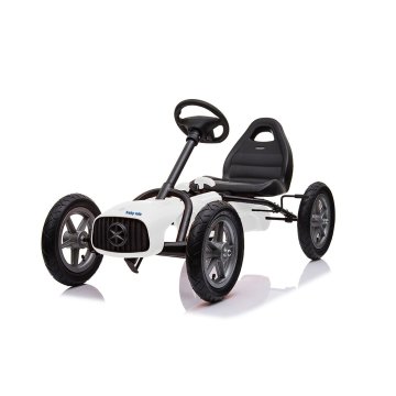 Dětská šlapací motokára Go-kart Baby Mix Buggy bílá 