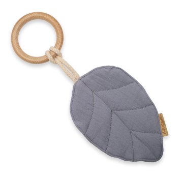 Kousátko s listy pro děti New Baby Leaf grey 