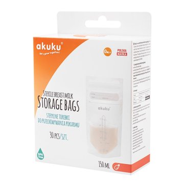 Sterilní sáčky pro skladování mléka a pokrmů Akuku 150ml 30ks 