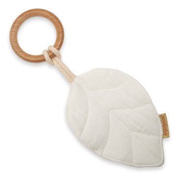 Kousátko s listy pro děti New Baby Leaf white 