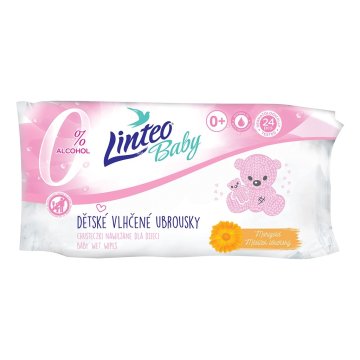 Dětské vlhčené ubrousky s měsíčkem lékařským Linteo Baby 24 ks Soft and cream 